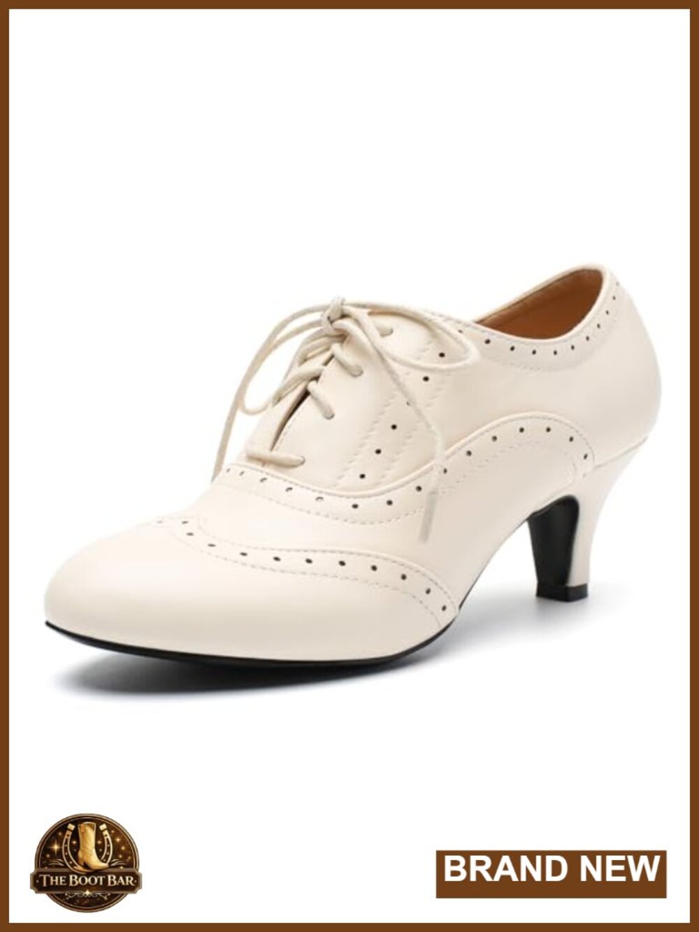 Women's Vintage Oxford Pumps Wingtip Brogue Kitten Heels Lace Up